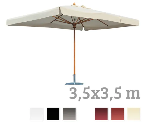 Sonnenschirm SCOLARO �Palladio Standard 3,5x3,5� Stockschirm, Holzschirm Parasol